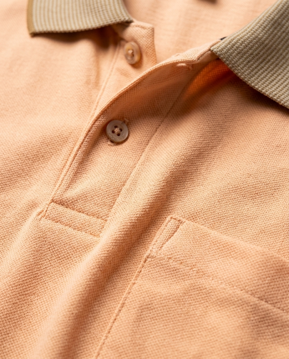 PL023 Peach 100% Cotton Polo T-Shirt