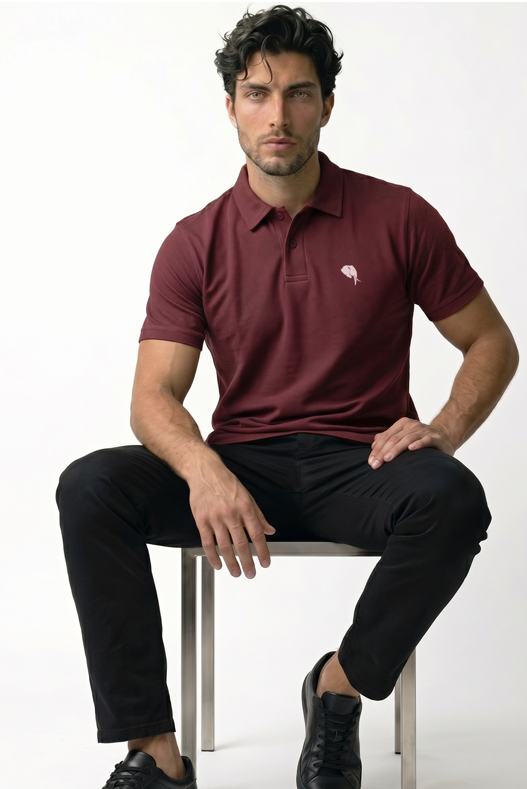 PR3 SS 008 C || Maroon || 100% Cotton Polo T-Shirt
