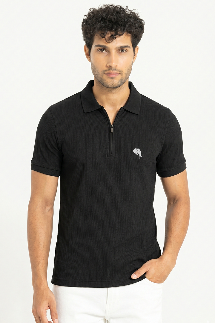 PR49 || Black || 100% Cotton Polo T-Shirt