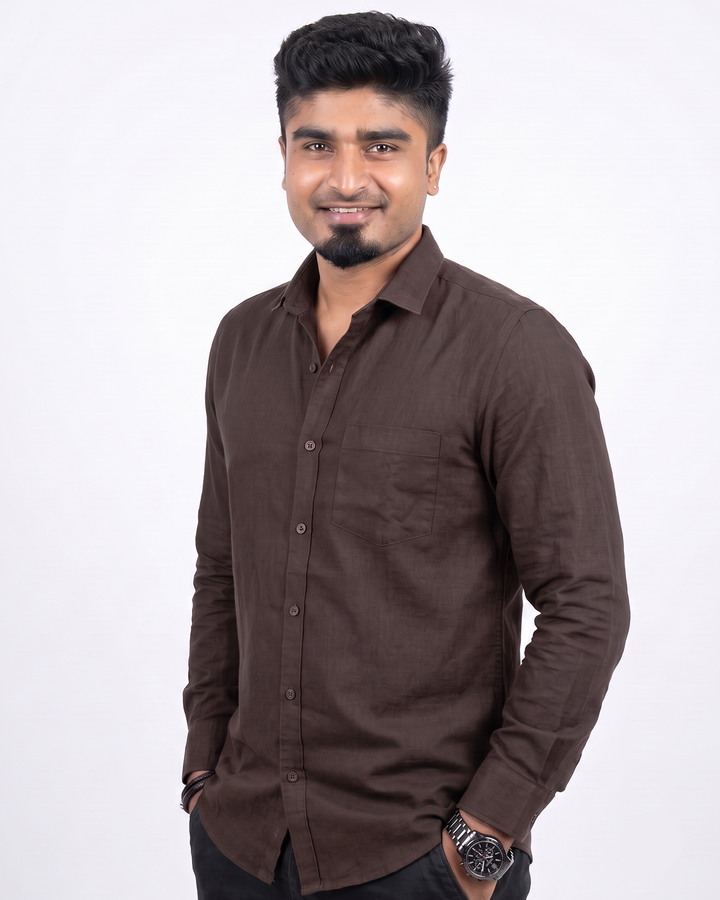 Dark Brown Full-Sleeve Shirt
