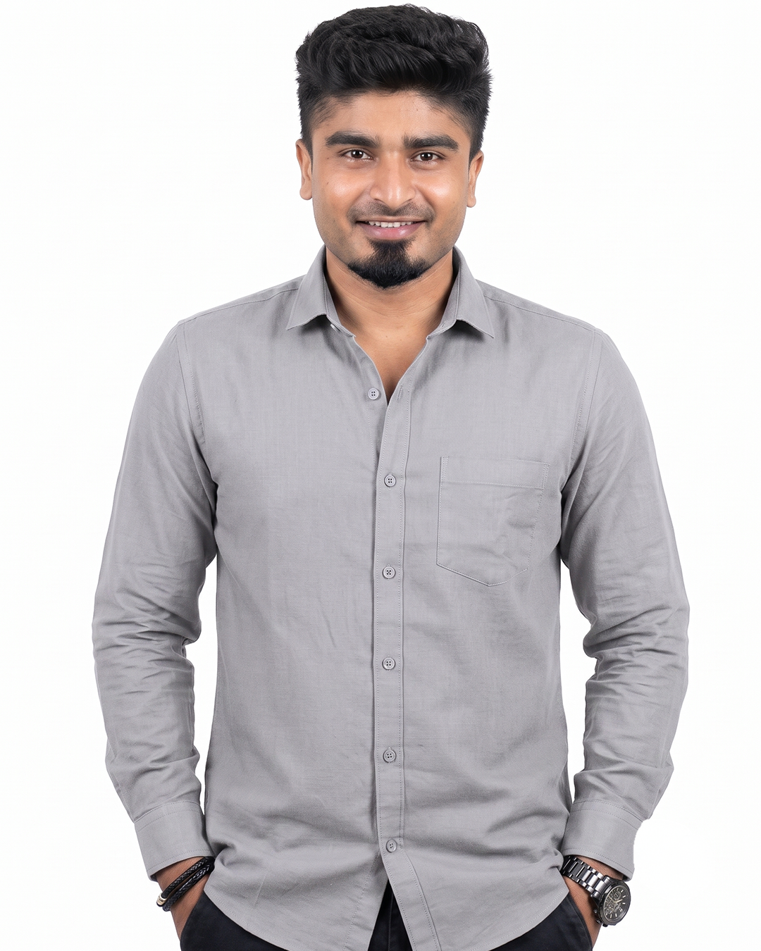 Light Grey Full Sleeve Shirt