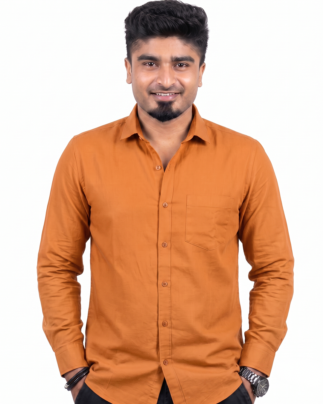 Amber Orange Full Sleeve Shirt