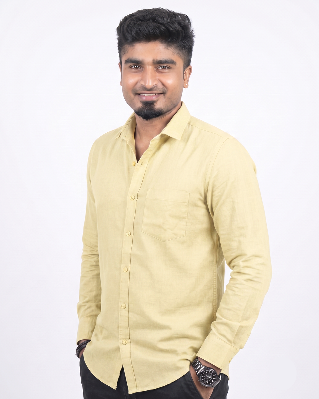 Pale Yellow Full Sleeve Shirt