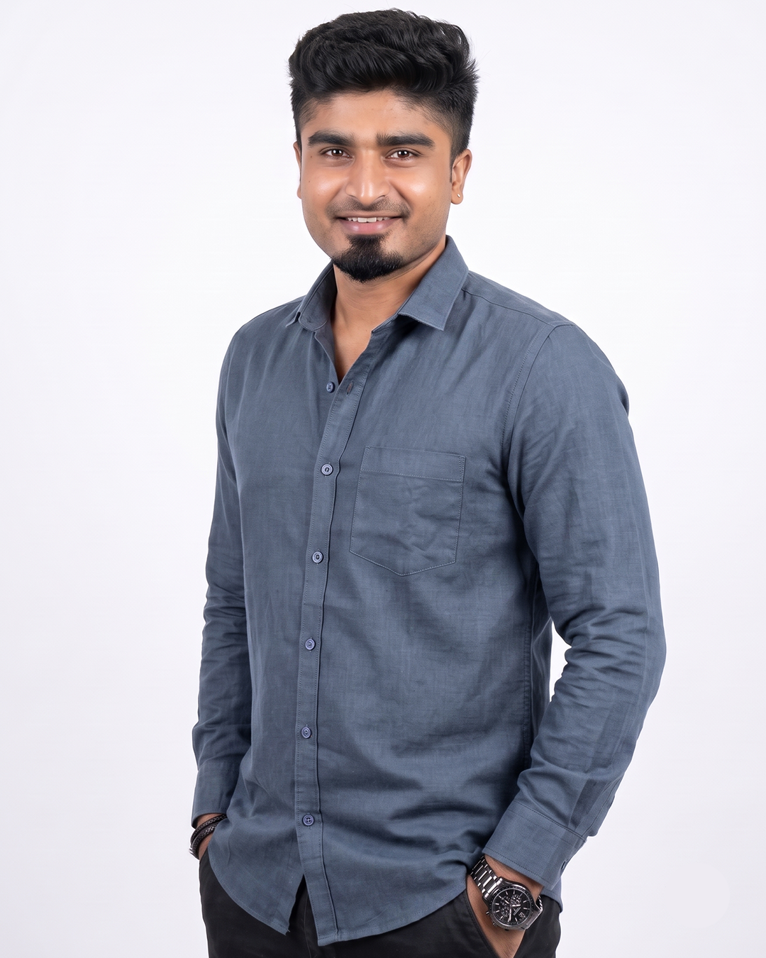 Steel Blue Full Sleeve Shirt