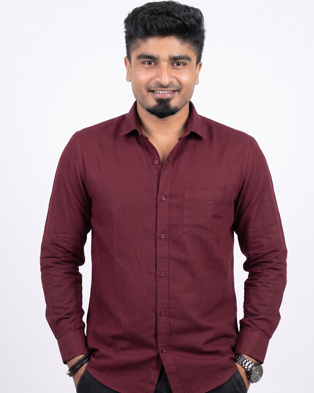 Wine Red Full Sleeve Shirt