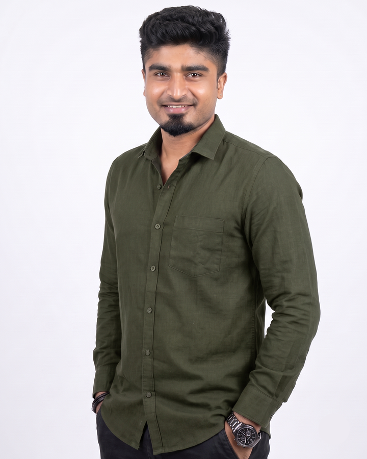 Deep Olive Full Sleeve Shirt