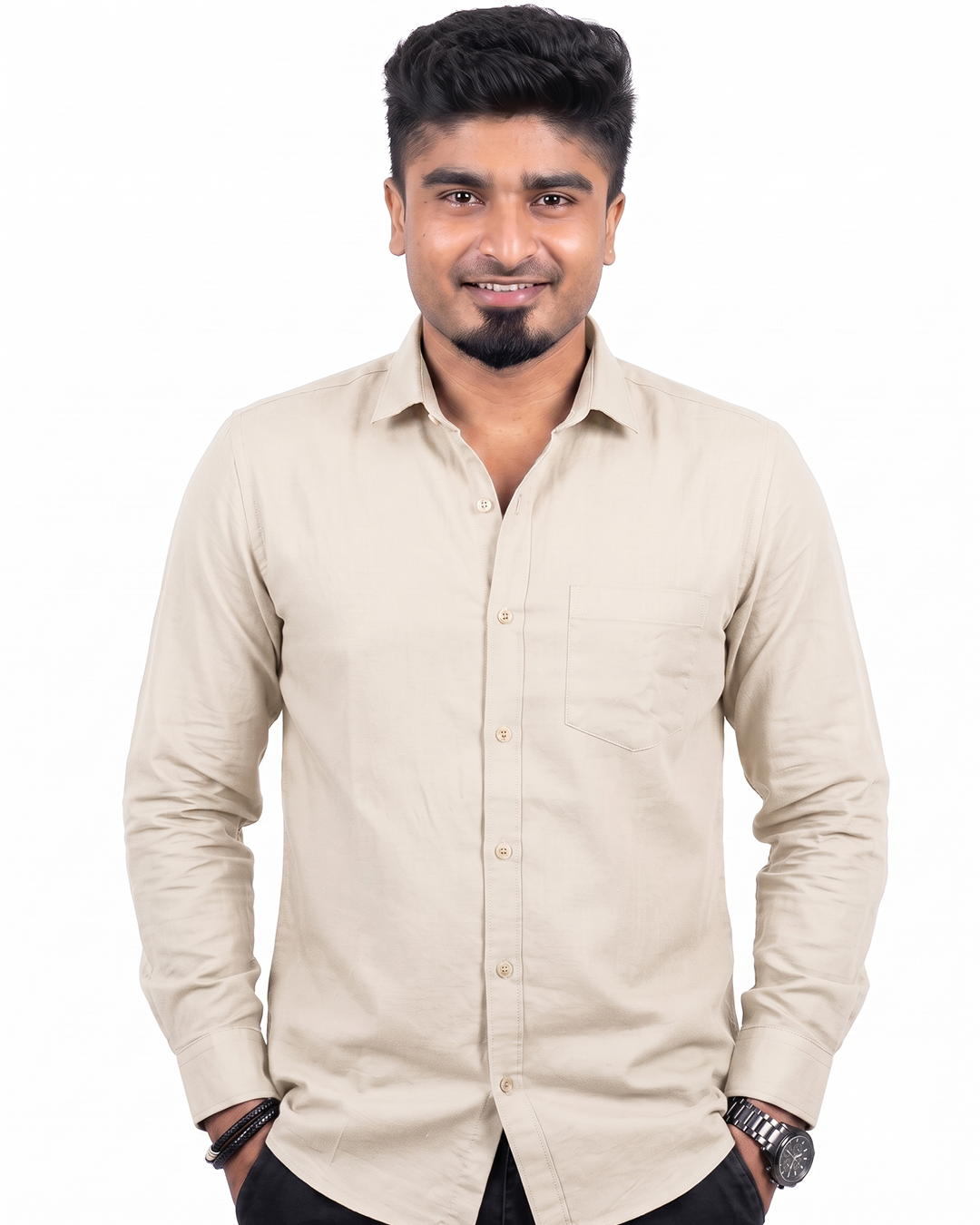 Cream Full Sleeve Shirt
