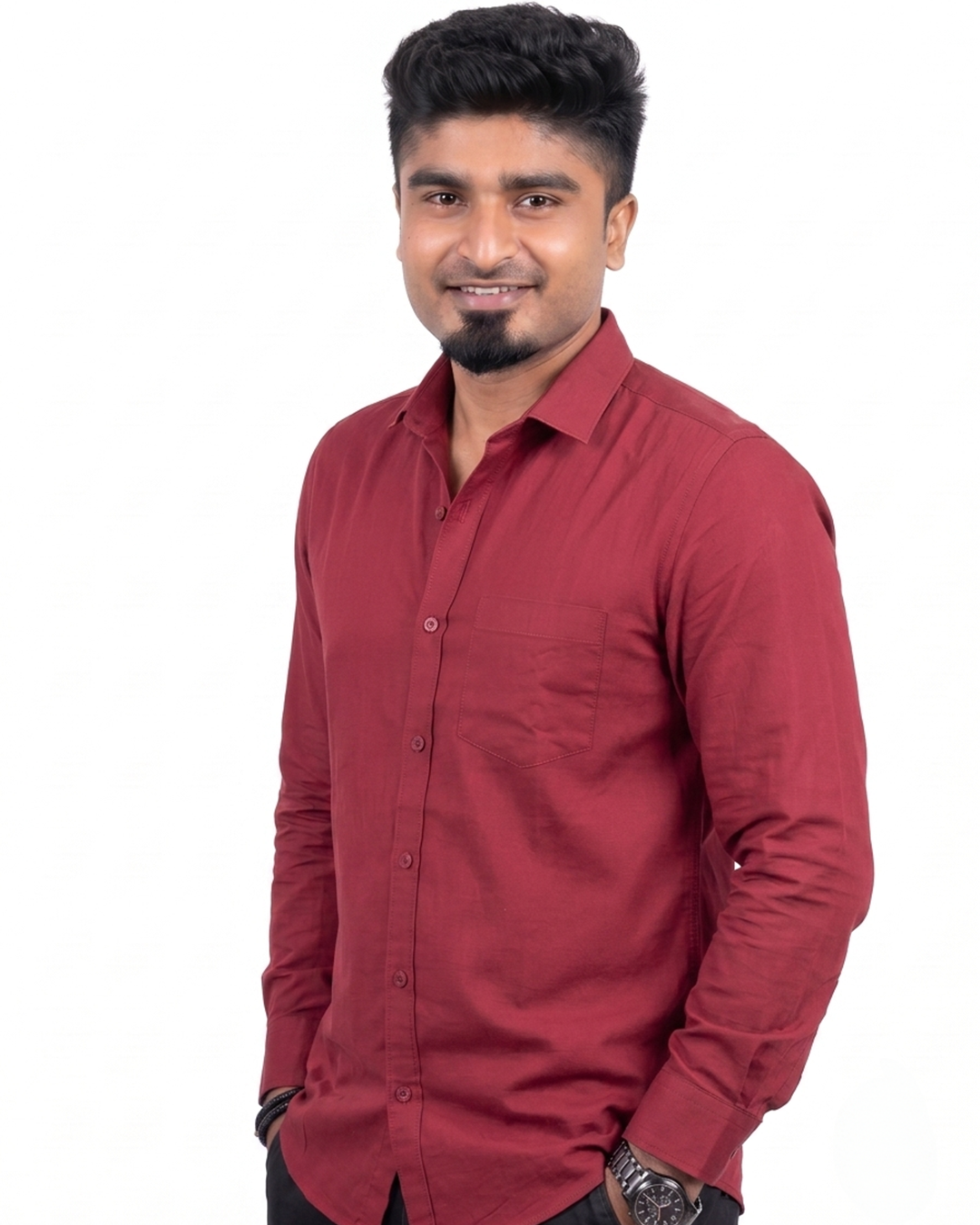 Light Maroon Full Sleeve Shirt