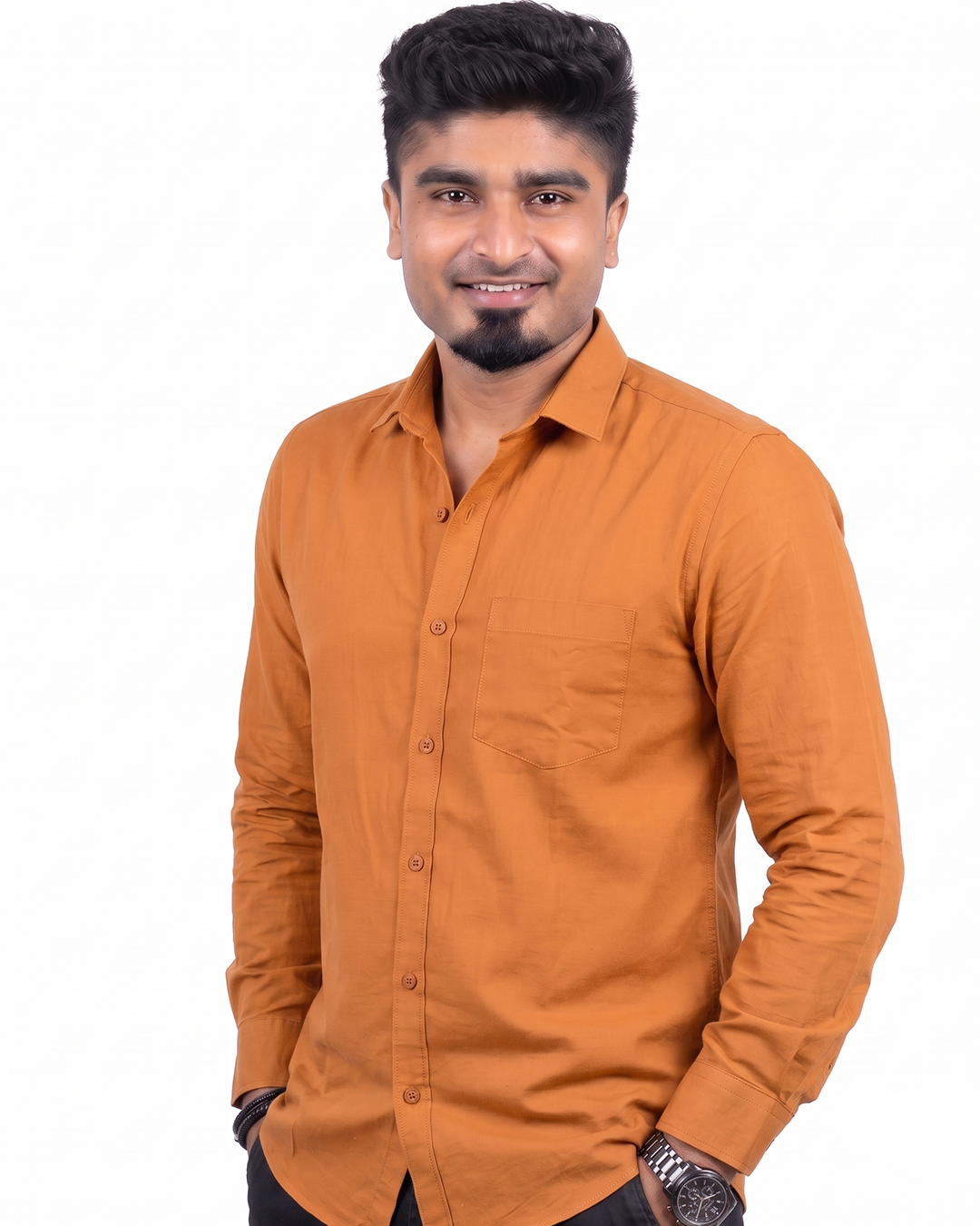 Amber Orange Full Sleeve Shirt