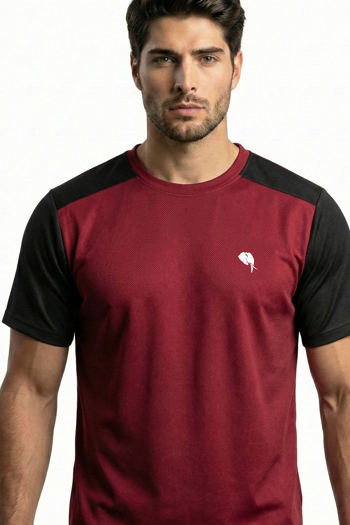 RHSOO3 || Maroon || Round Neck Half Sleeve