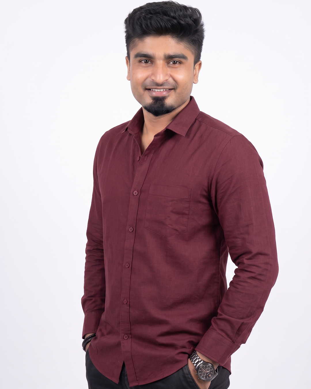 Wine Red Full Sleeve Shirt