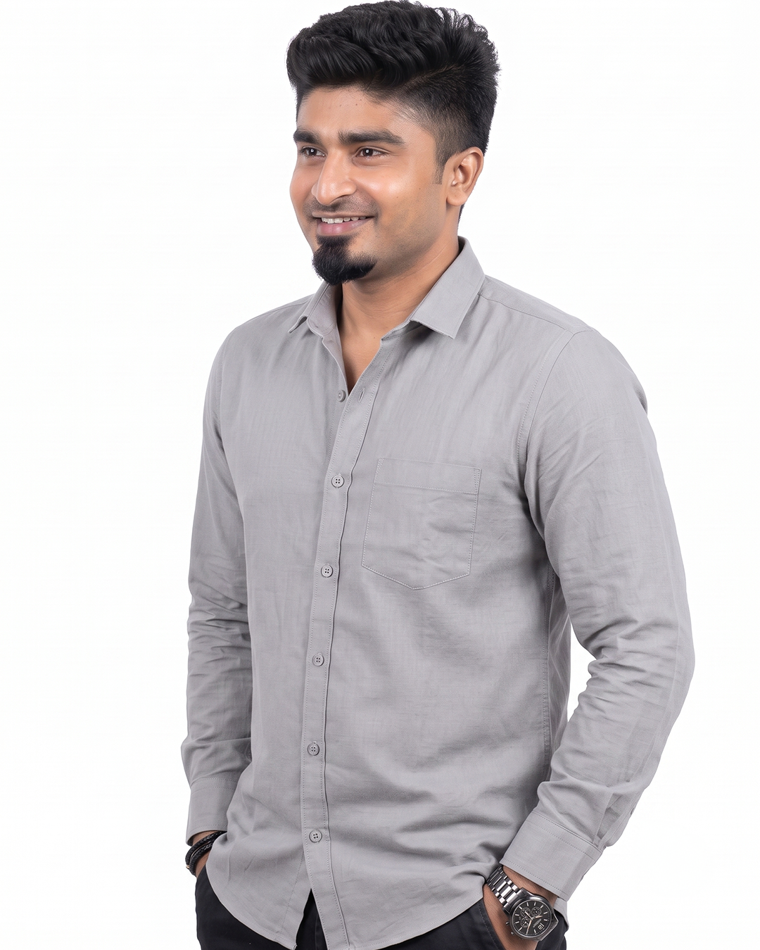 Light Grey Full Sleeve Shirt
