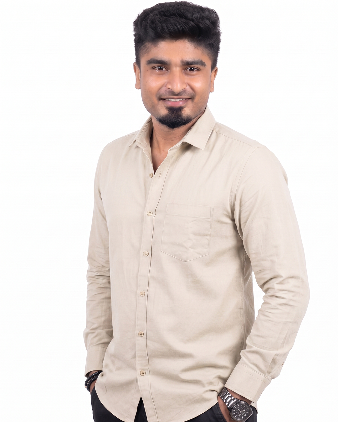 Cream Full Sleeve Shirt