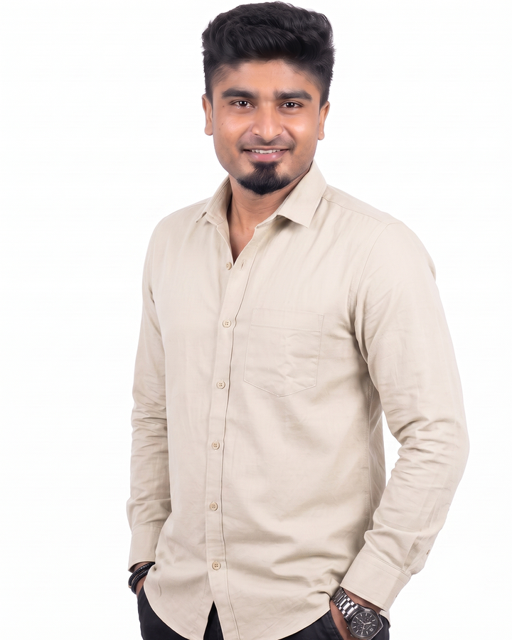 Cream Full Sleeve Shirt