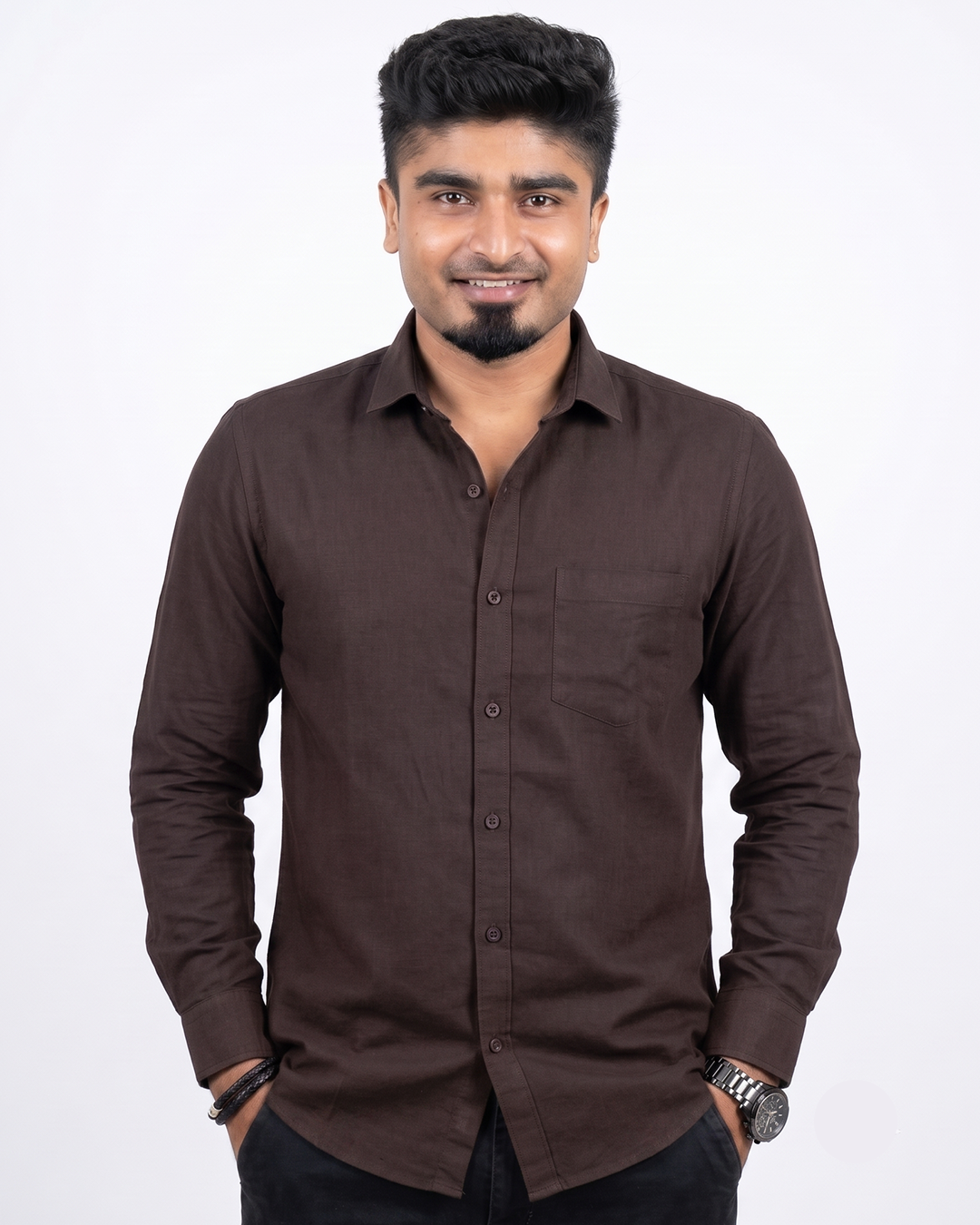 Dark Brown Full-Sleeve Shirt