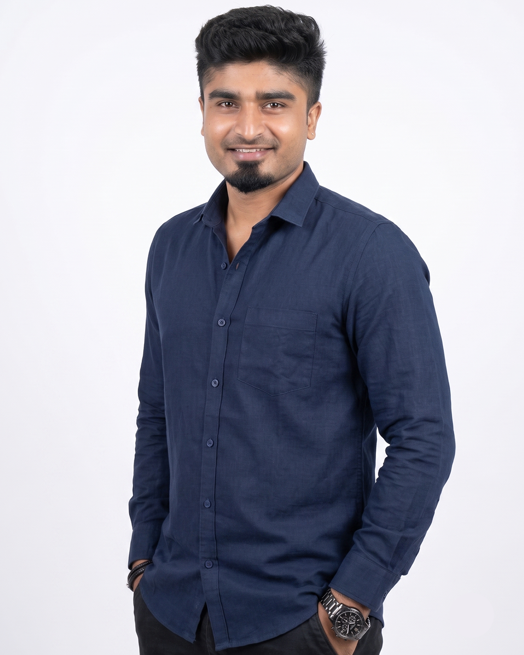 Navy Blue Full Sleeve Shirt