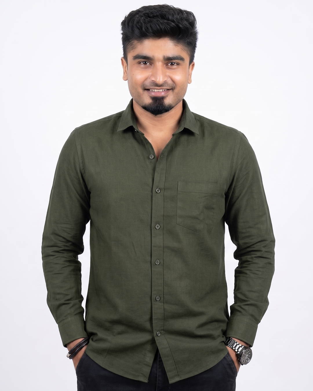 Deep Olive Full Sleeve Shirt
