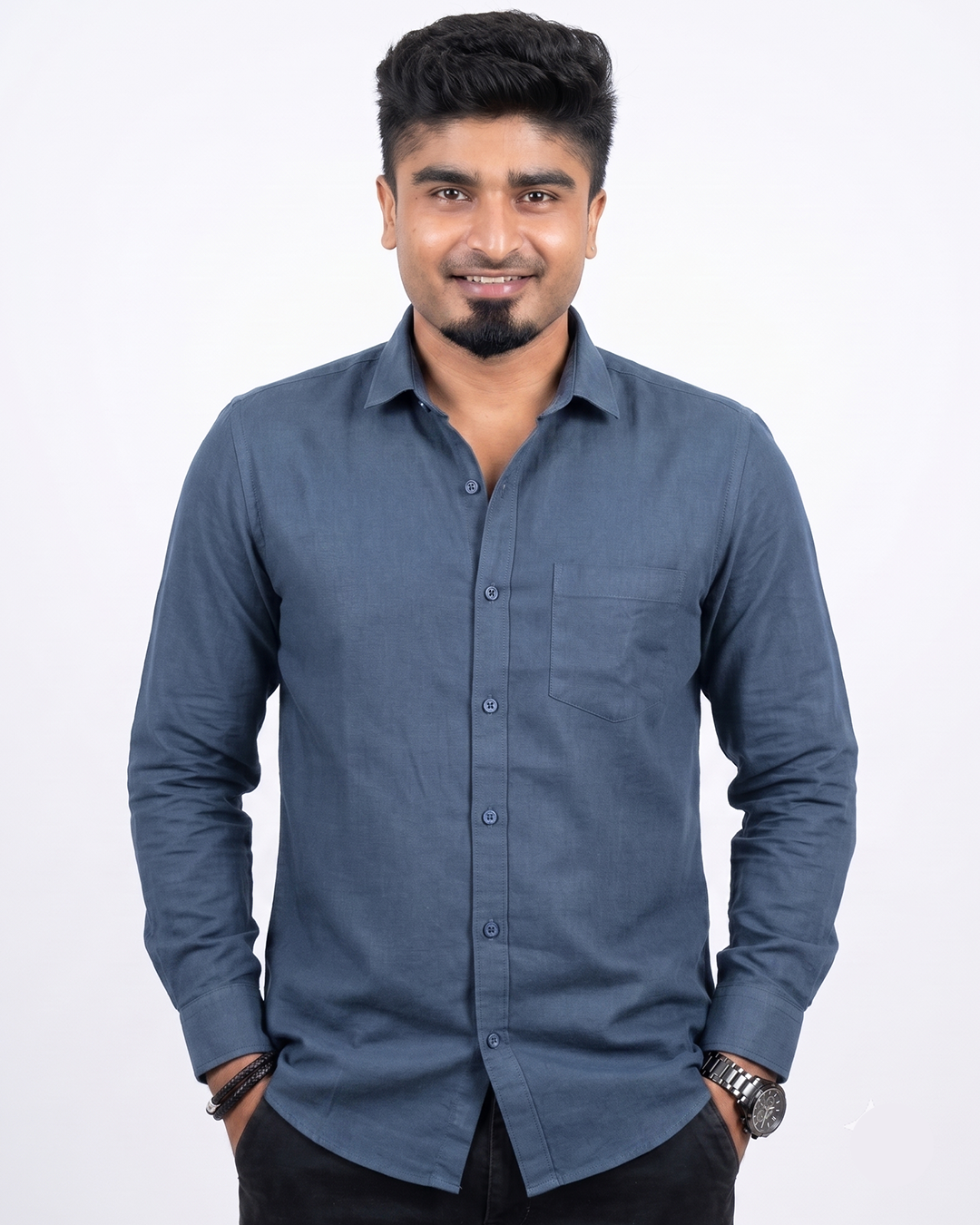 Steel Blue Full Sleeve Shirt