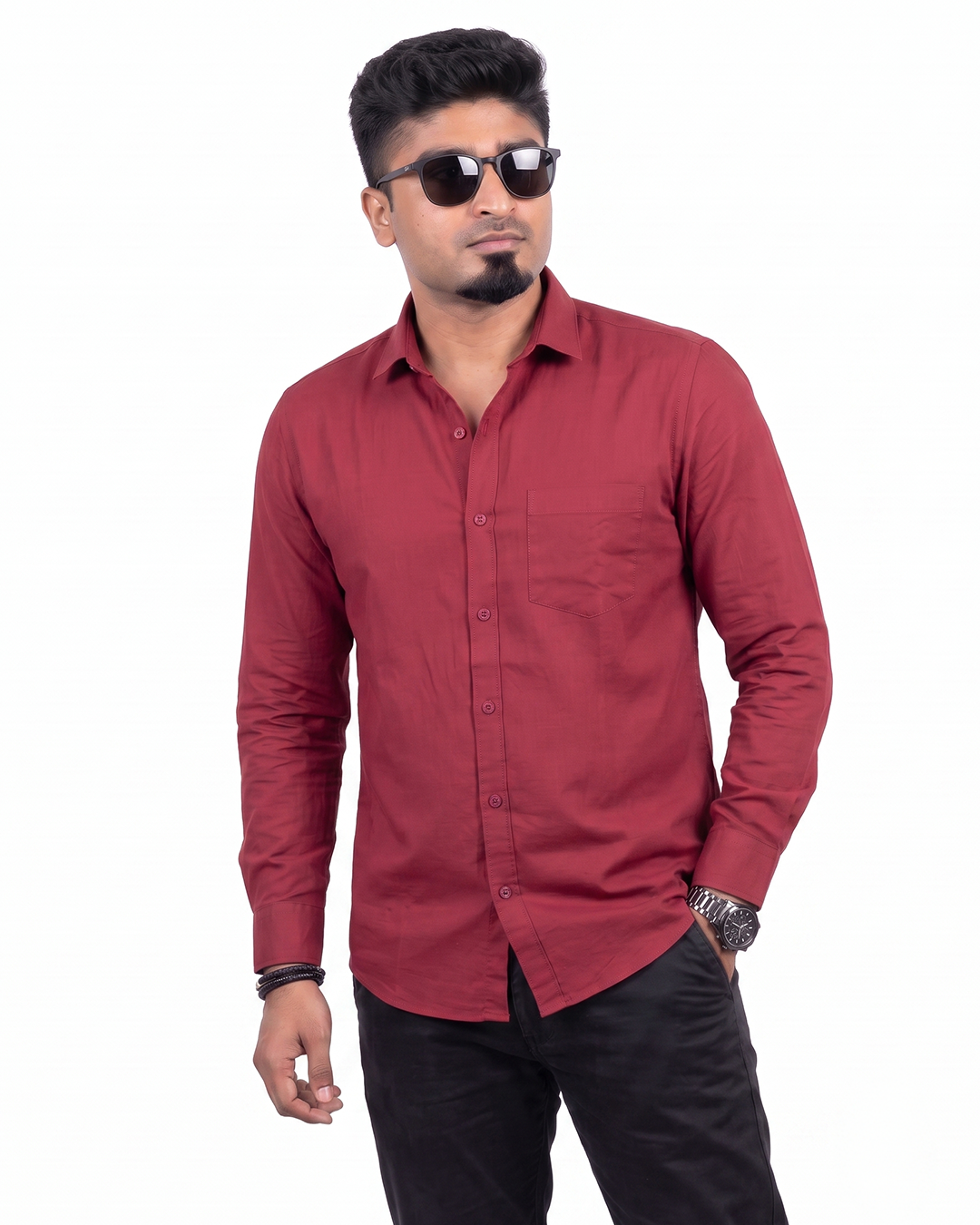 Light Maroon Full Sleeve Shirt