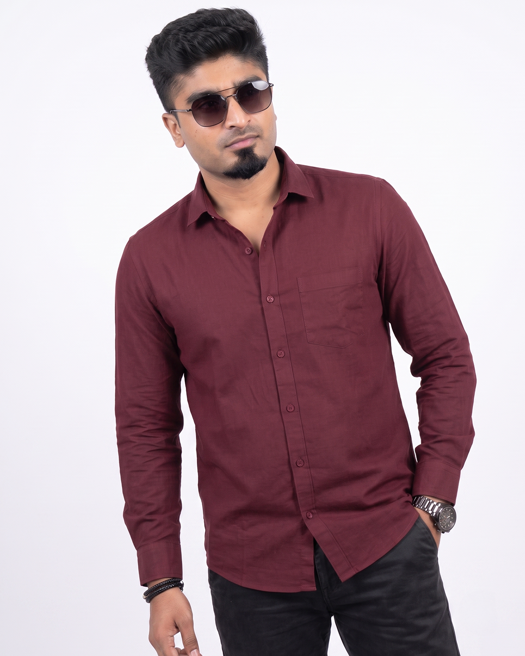 Wine Red Full Sleeve Shirt