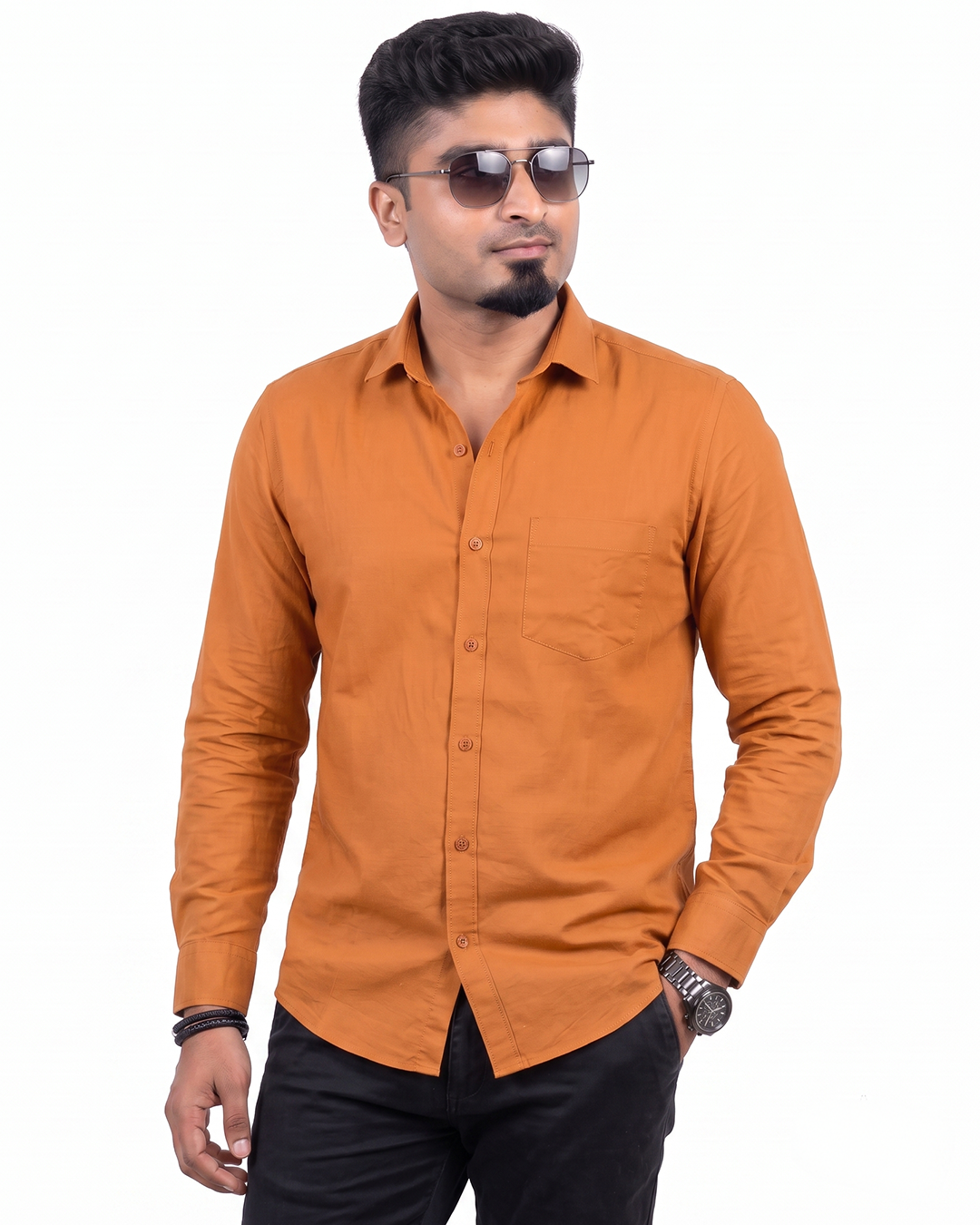 Amber Orange Full Sleeve Shirt
