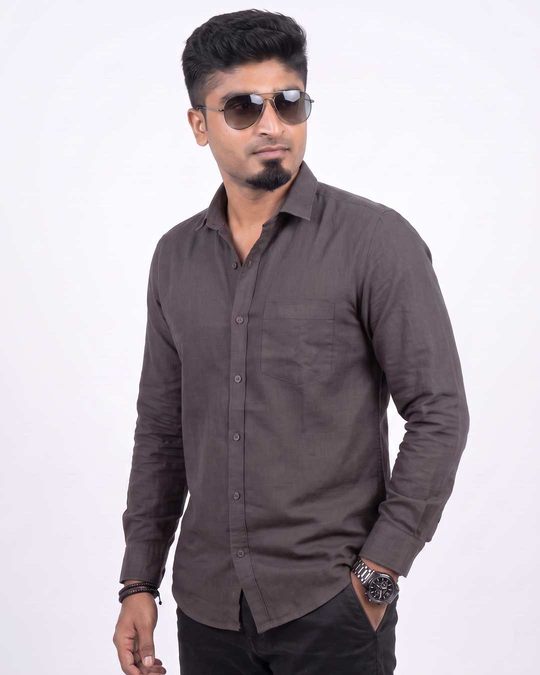 Dark Taupe Full Sleeve Shirt