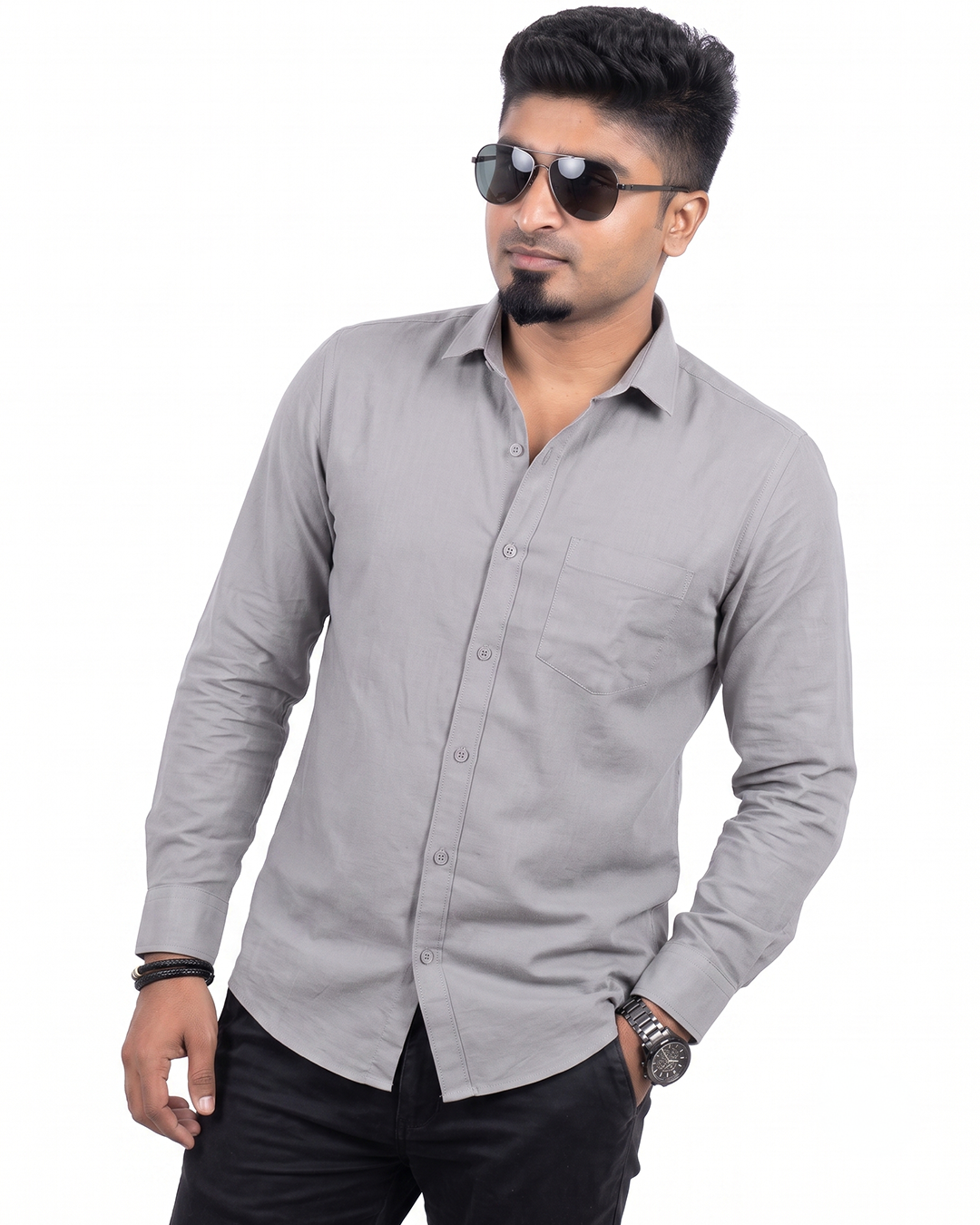 Light Grey Full Sleeve Shirt