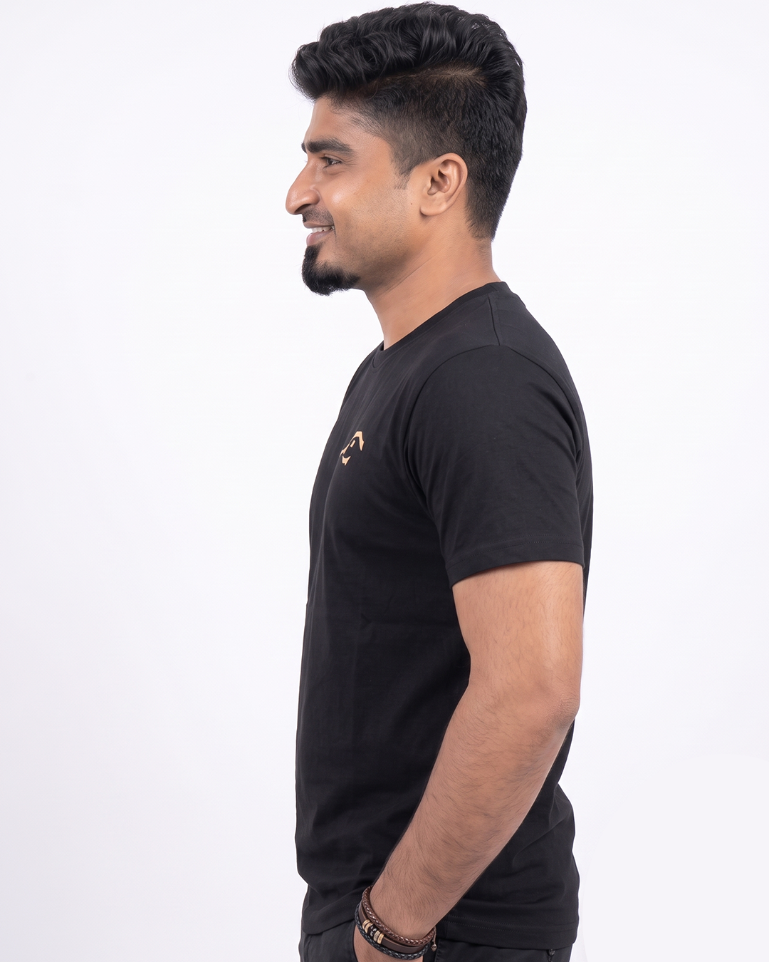 RHS63 Dux Black Round Neck Half Sleeve