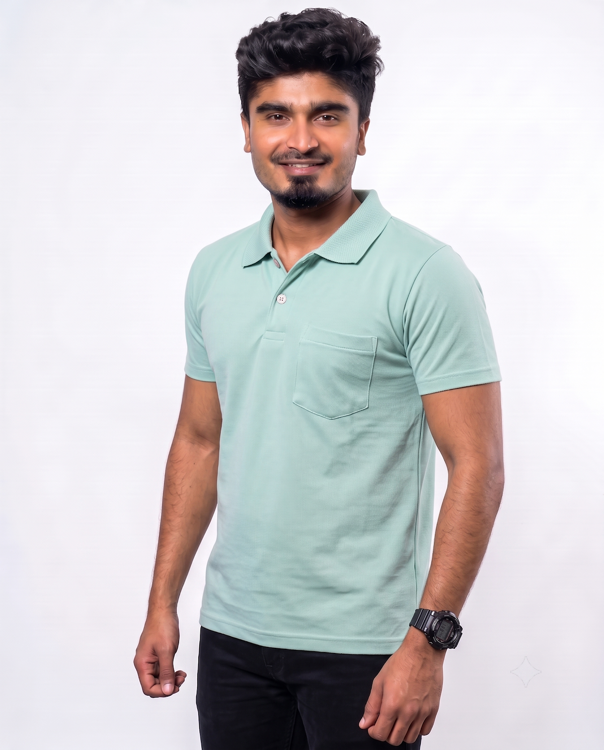 PL013 Mint Green 100% Cotton Polo T-Shirt