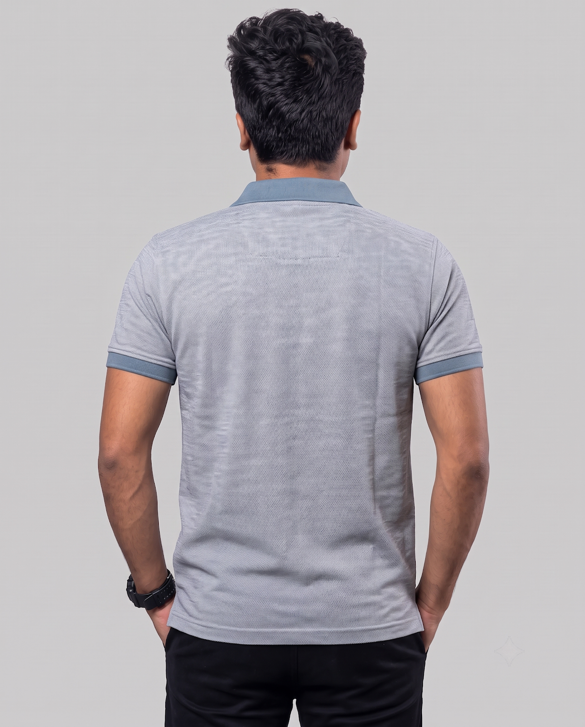 PL011 Grey Melange 100% Cotton Polo T-Shirt