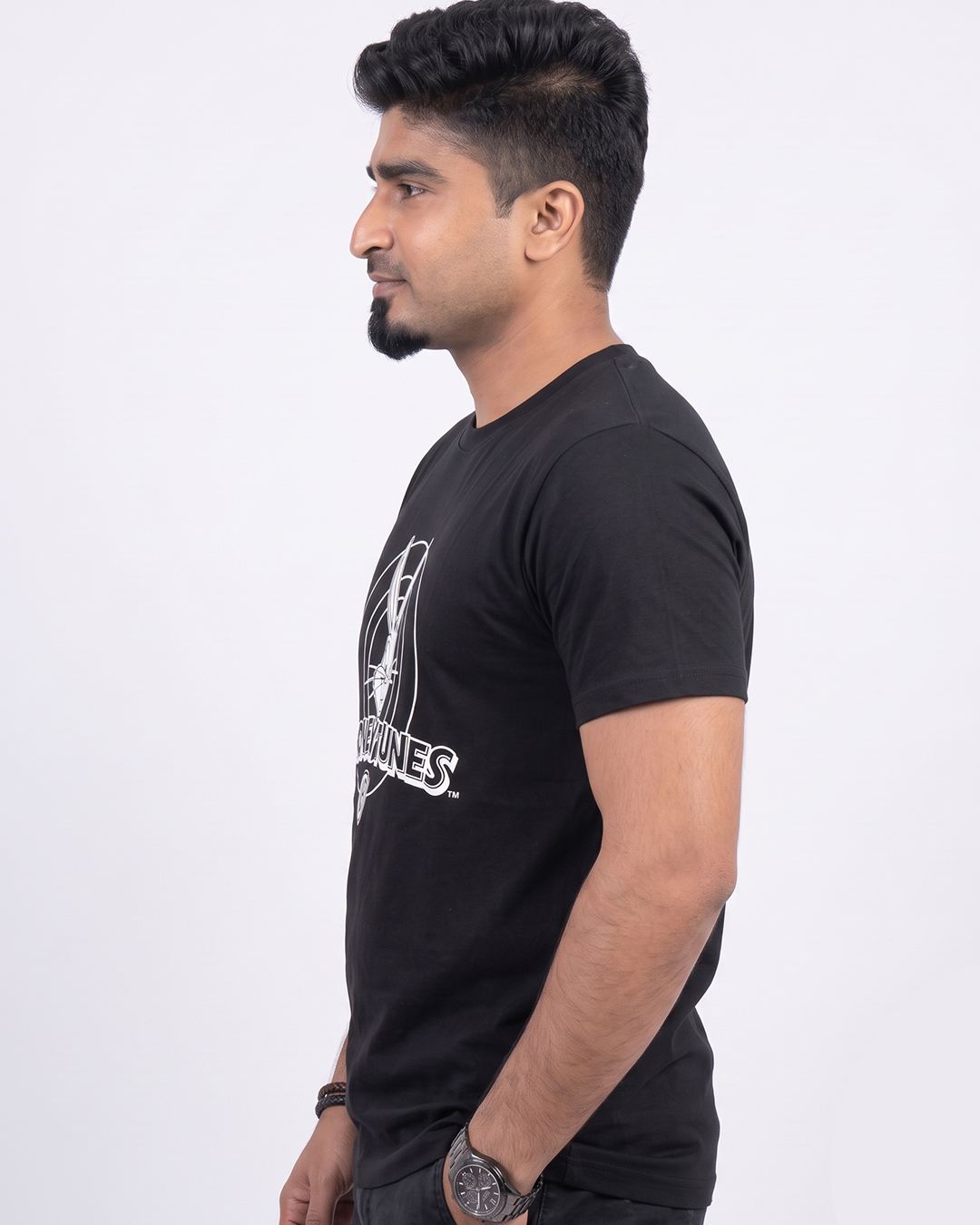 RHS61 Rabbit-Black Round Neck Half Sleeve