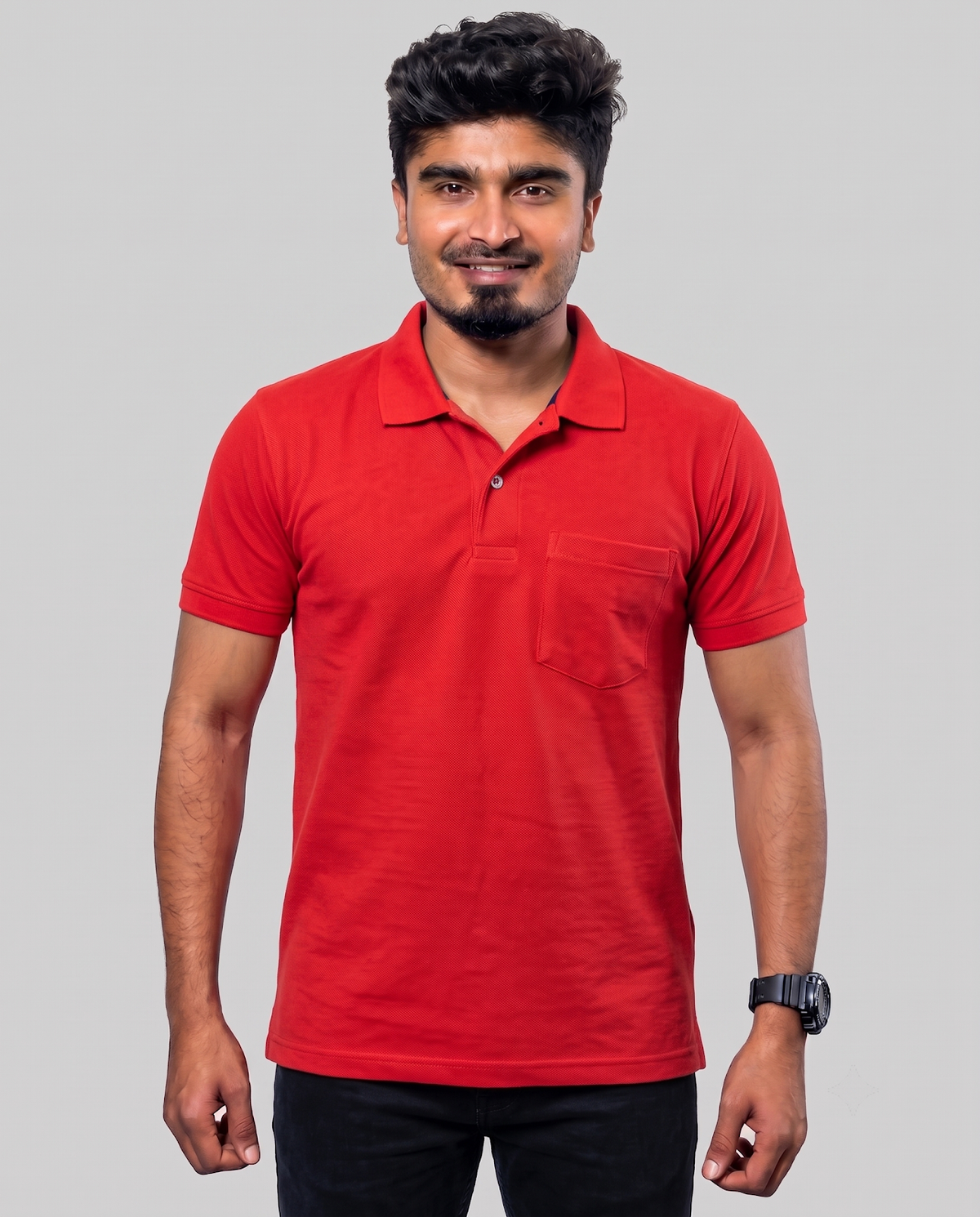 PL012 Dark Red 100% Cotton Polo T-Shirt