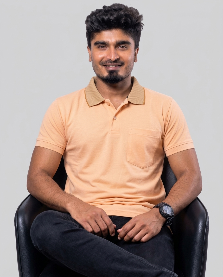 PL023 Peach 100% Cotton Polo T-Shirt