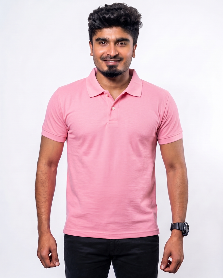 PL015 Deep Rose 100% Cotton Polo T-Shirt