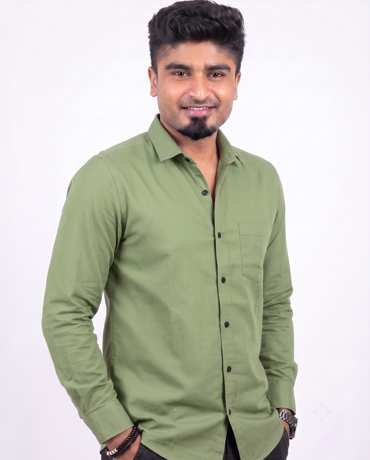 Olive Green Full Sleeve Shirt