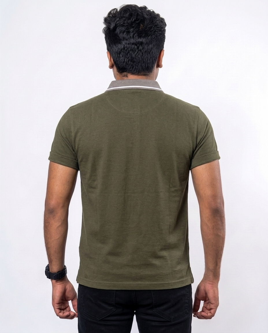 PL010 Dark Olive 100% Cotton Polo T-Shirt