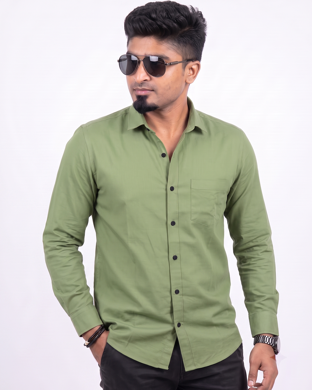 Olive Green Full Sleeve Shirt