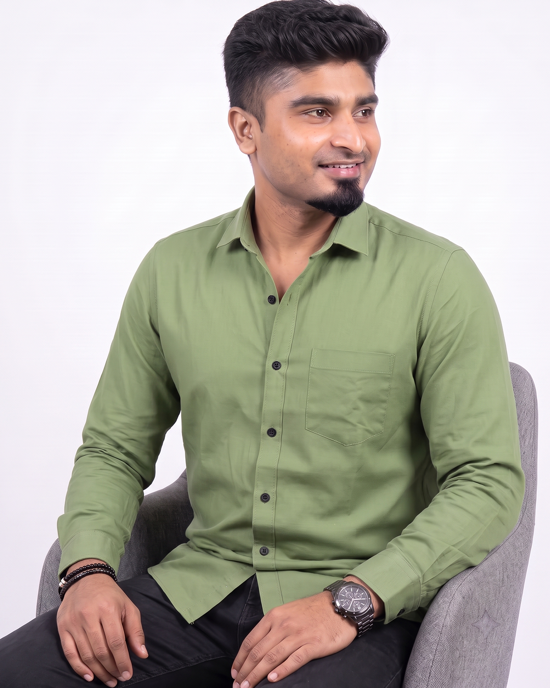 Olive Green Full Sleeve Shirt