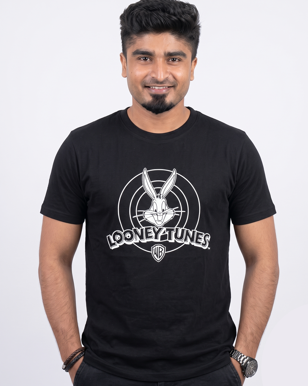 RHS61 Rabbit-Black Round Neck Half Sleeve