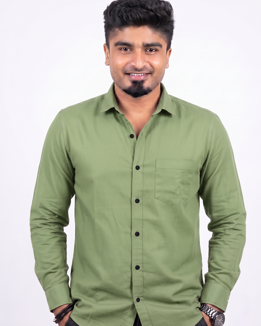 Olive Green Full Sleeve Shirt