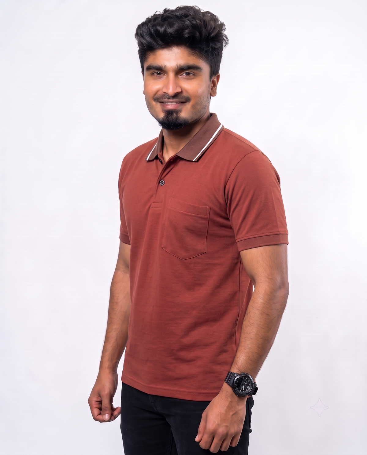 PL019 Brick Red 100% Cotton Polo T-Shirt