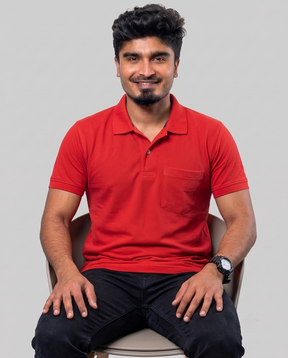 PL012 Dark Red 100% Cotton Polo T-Shirt