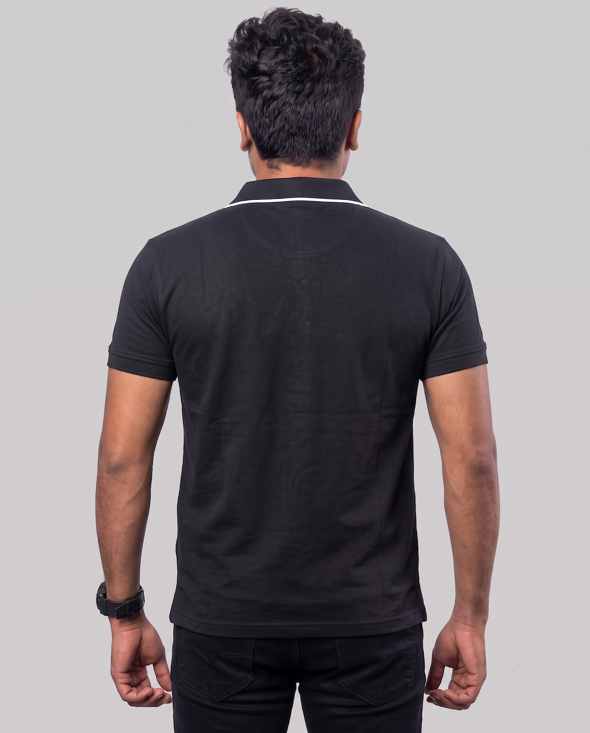 PL004 Black 100% Cotton Polo T-Shirt