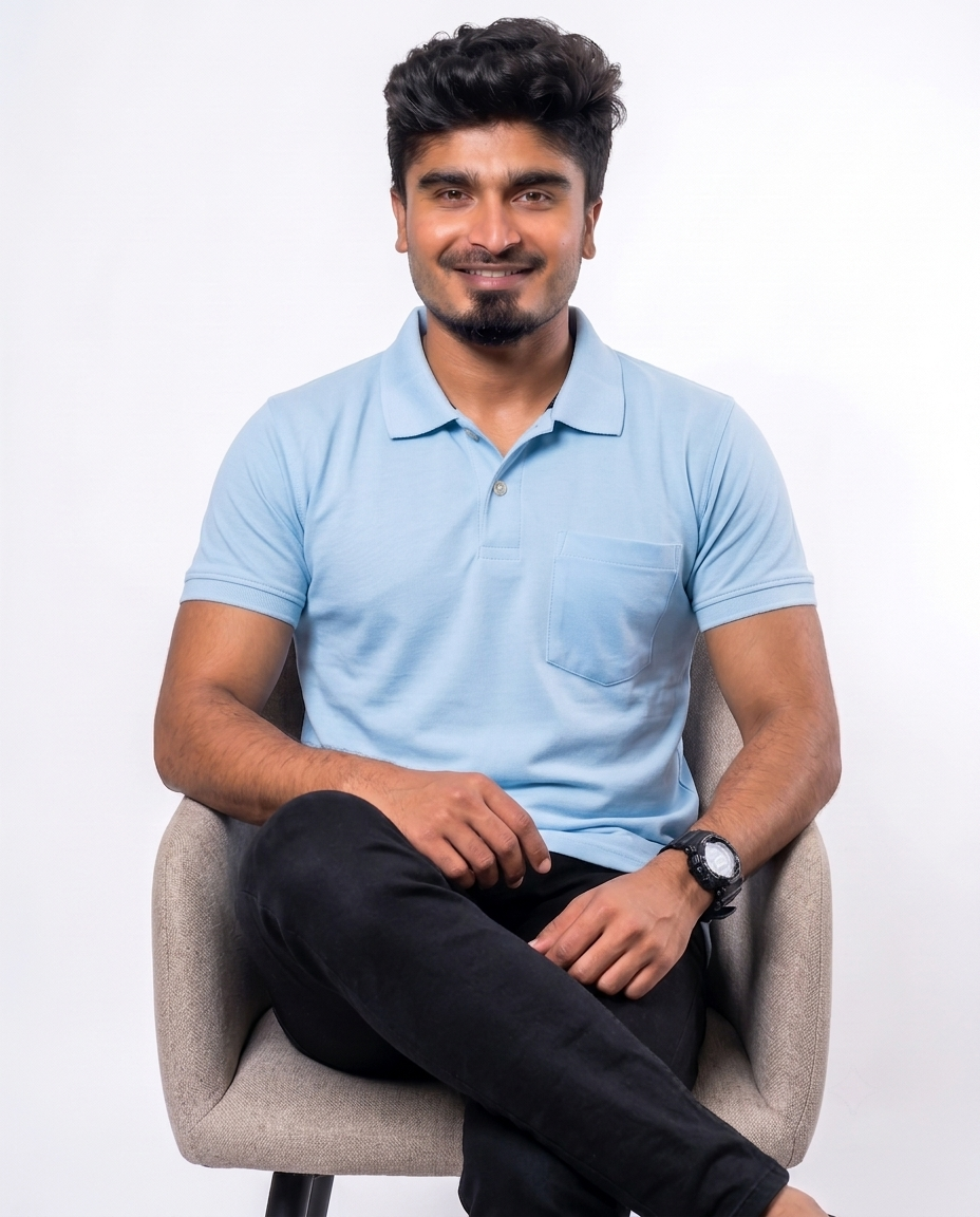 PL008 Sky Blue 100% Cotton Polo T-Shirt
