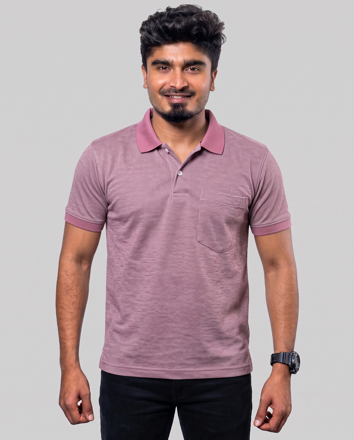 PL024 Violet 100% Cotton Polo T-Shirt