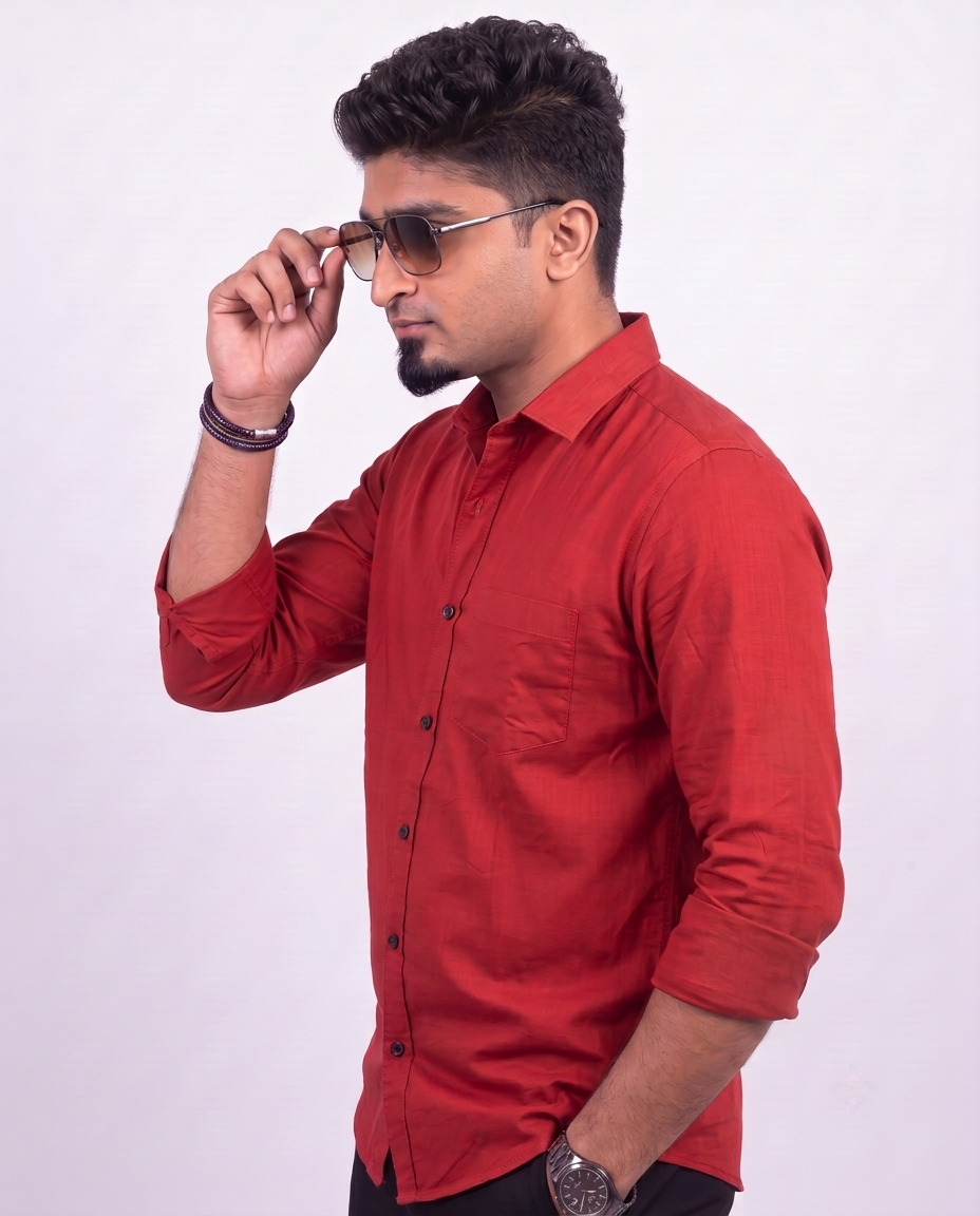 Crimson Red Full Sleeve Shirt