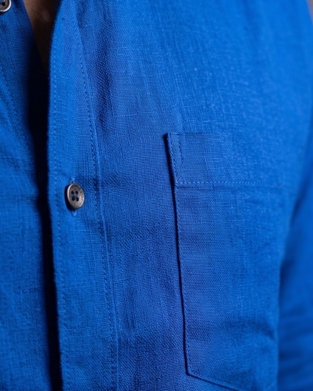 Royal Blue Solid Full Sleeve Shirt