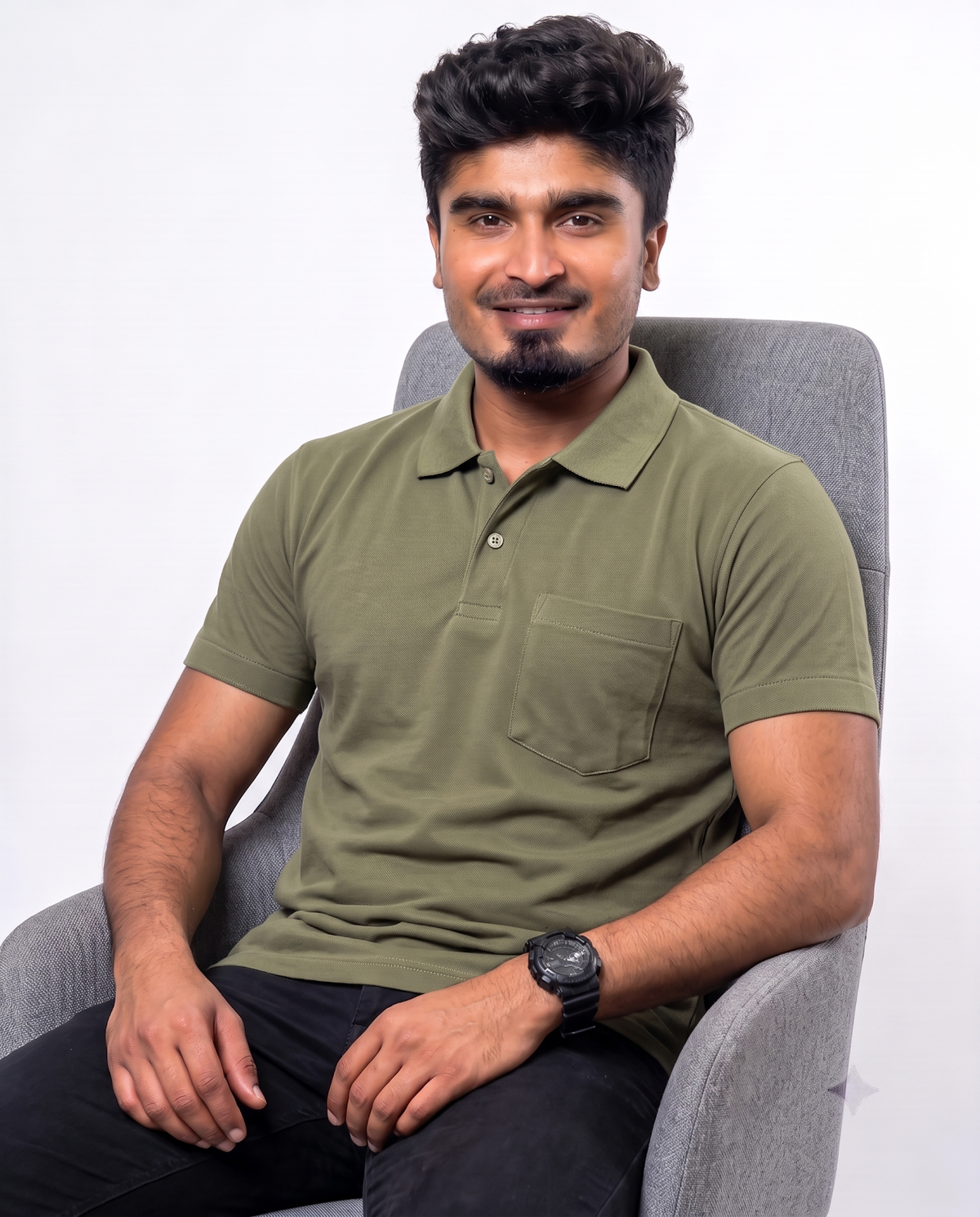PL003 Olive Green 100% Cotton Polo T-Shirt