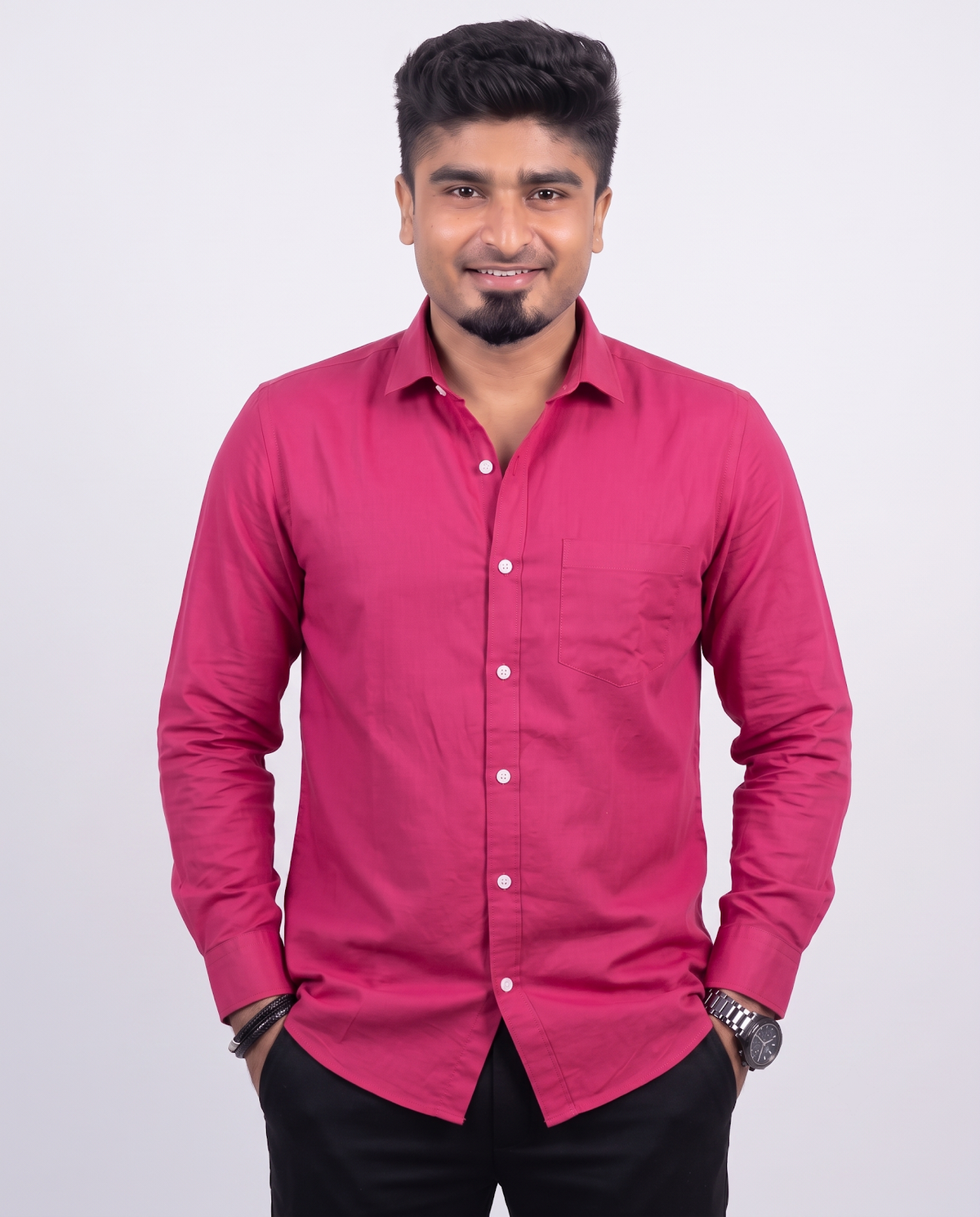 Velvet Magenta Full Sleeve Shirt