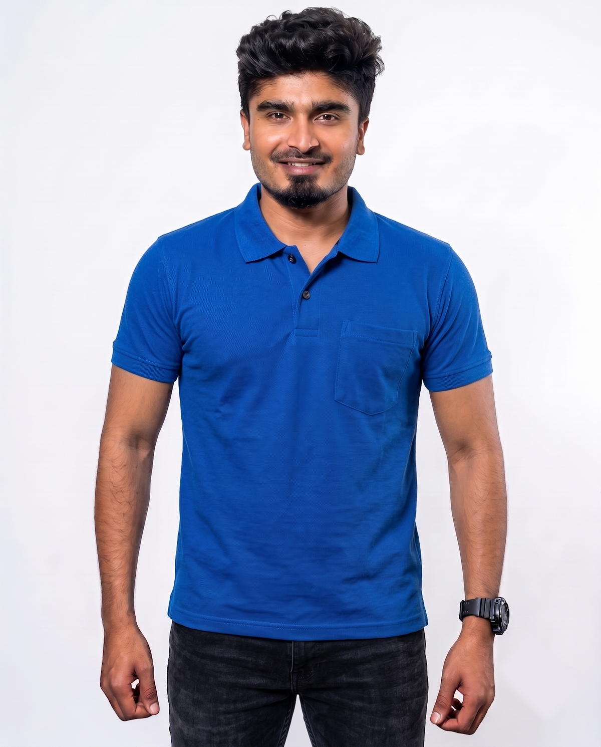 PL001 Royal Blue 100% Cotton Polo T-Shirt